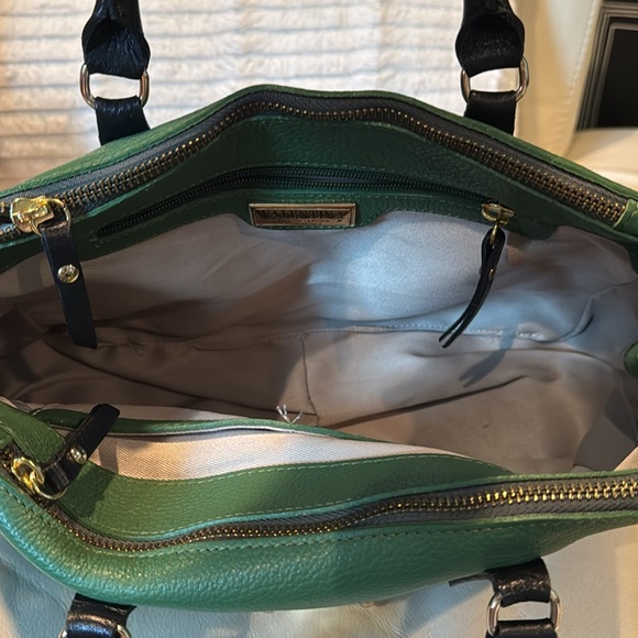 Valentina Italian Pebbled Leather Sling Bag Backpack... | Depop Valentina Italia Bag Pebble Leather Satchel Green Black Gold